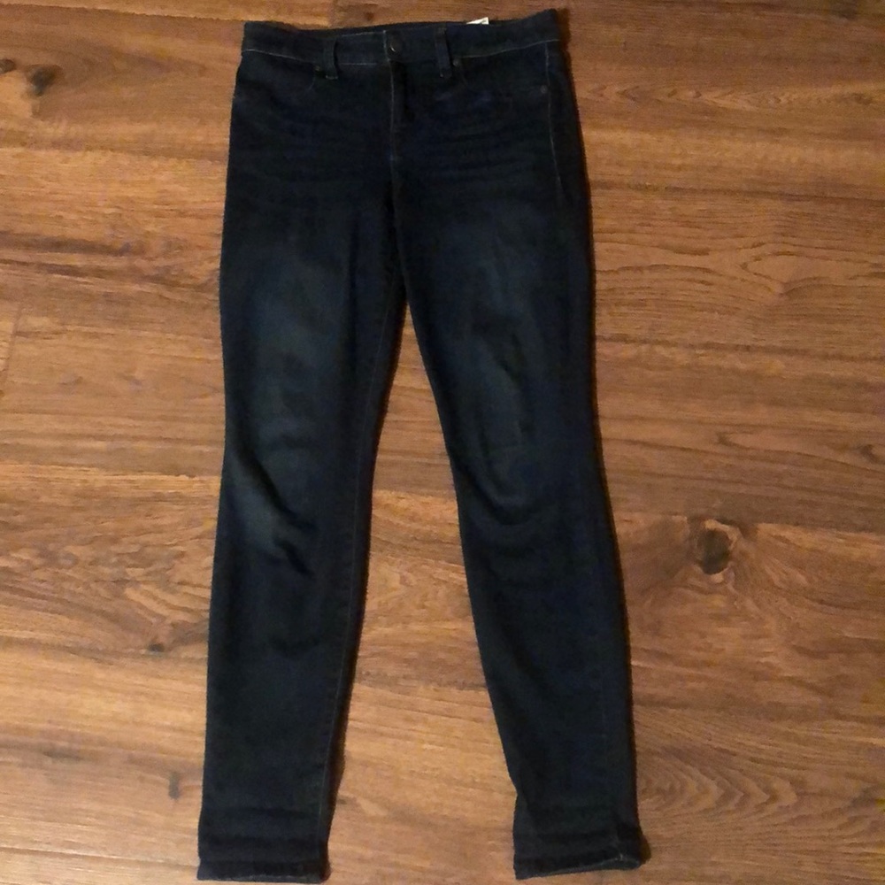 Blue denim skinny jeans